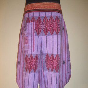 NWOT - Thai Hill Tribe Fabric Harem Pants with Ankle Straps